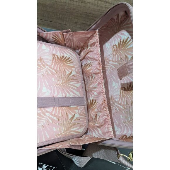 Triforce Firenze Rose Gold Diamond Pattern Hard Shell Travel Vanity Bag 12" - Picture 9 of 16